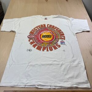 Vintage 1995 Houston Rockets Western Conference Champions Shirt XL Single Stitch